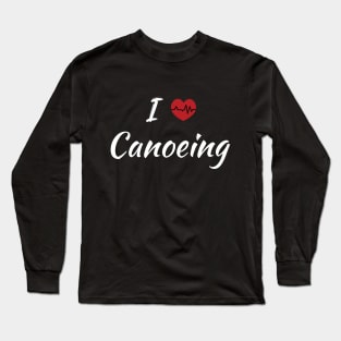 I Love Canoeing Cute Red Heart Long Sleeve T-Shirt